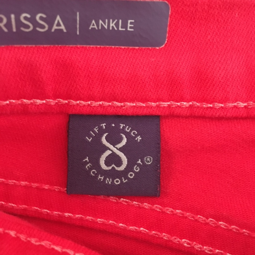 NYDJ Red Clarissa Ankle Jeans - Picture 8 of 9